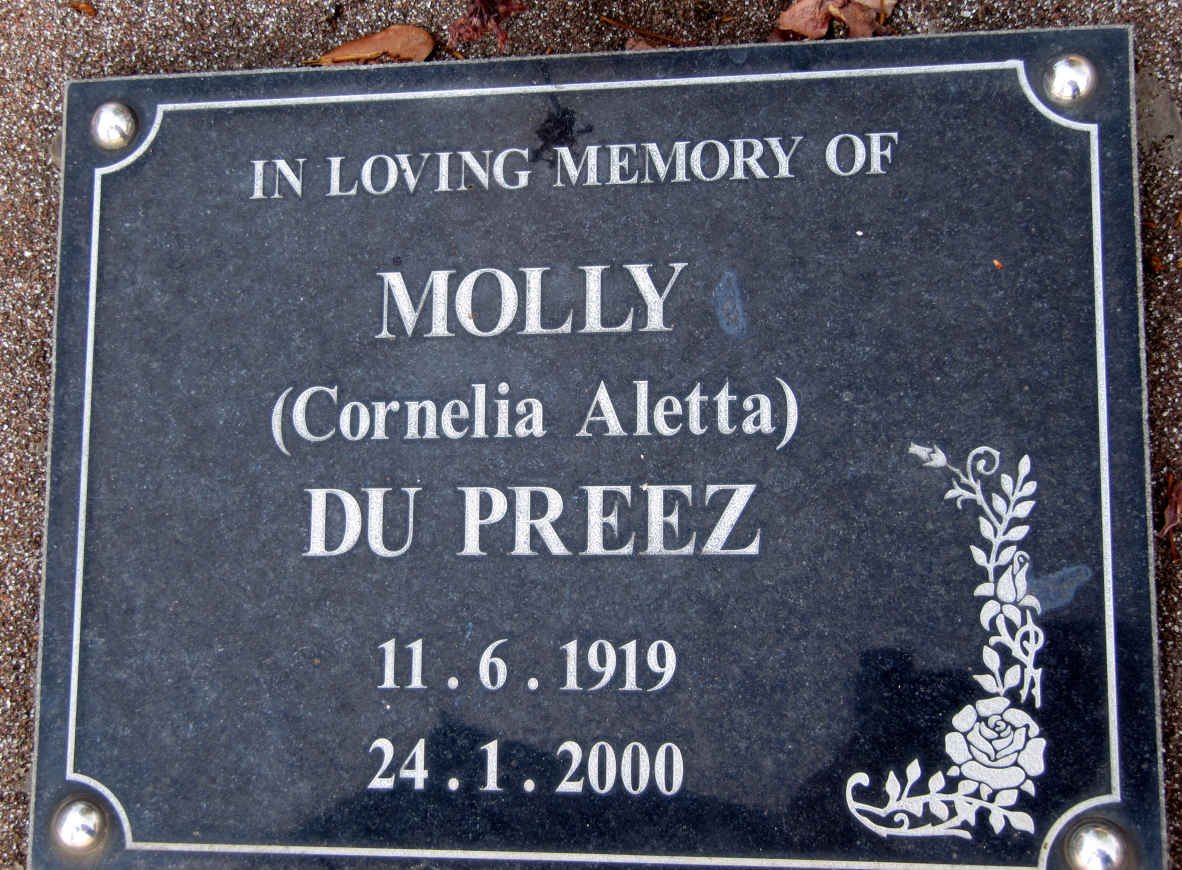 PREEZ Cornelia Aletta, du 1919-2000