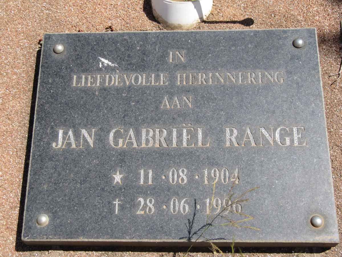 RANGE Jan Gabriël 1904-1996