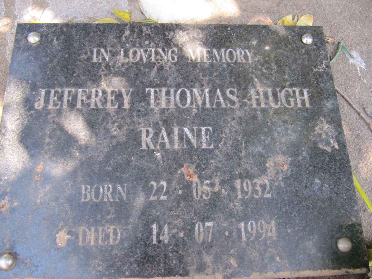 RAINE Jeffrey Thomas Hugh 1932-1994