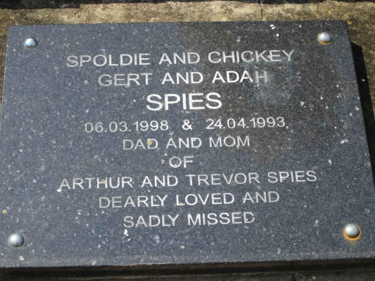 SPIES Gert -1998 &amp; Adah -1993