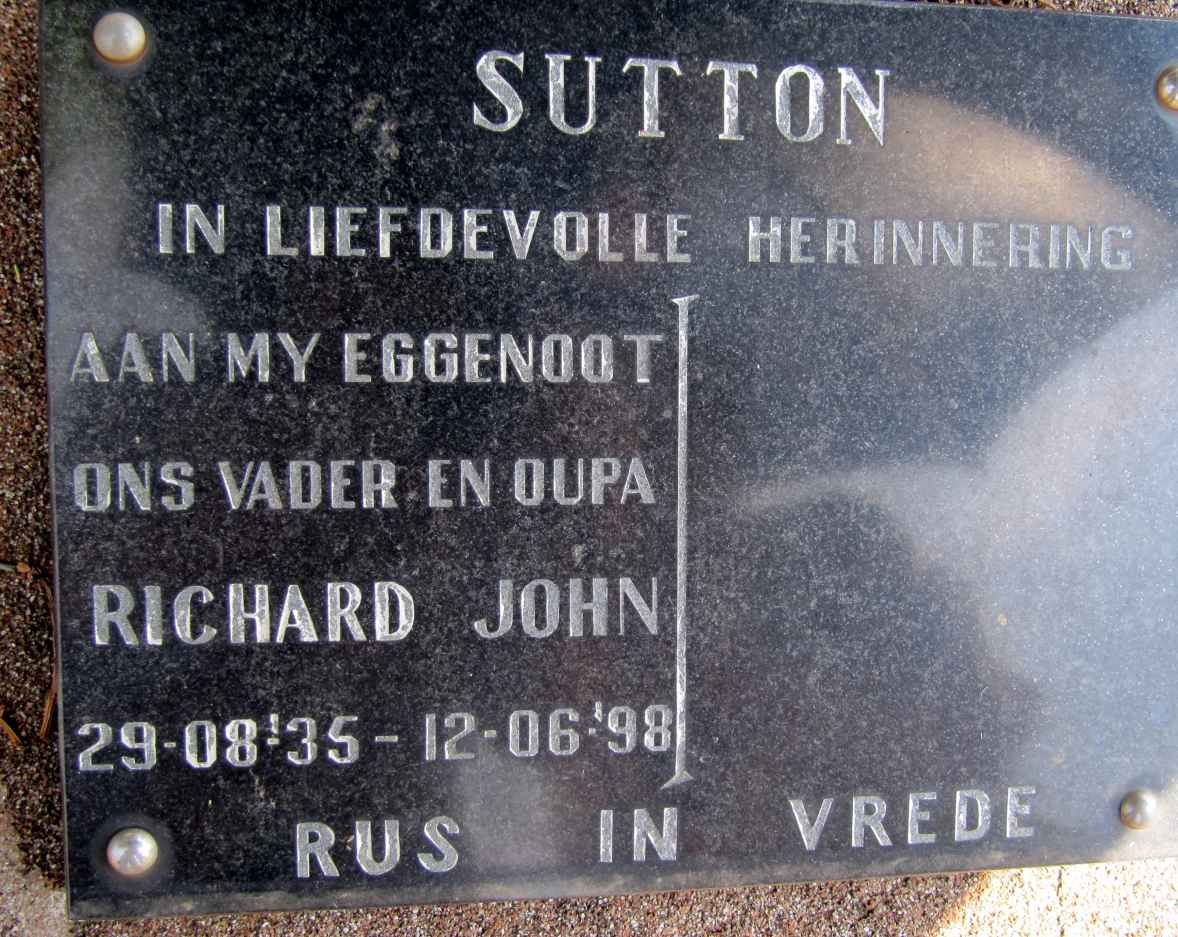 SUTTON Richard John 1935-1998