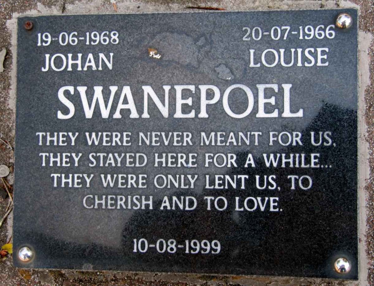 SWANEPOEL Johan 1968-1999 :: SWANEPOEL Louise 1966-1999