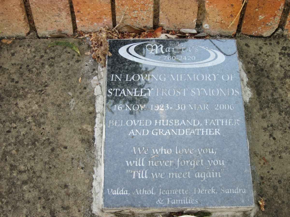 SYMONDS Stanley Frost 1923-2006