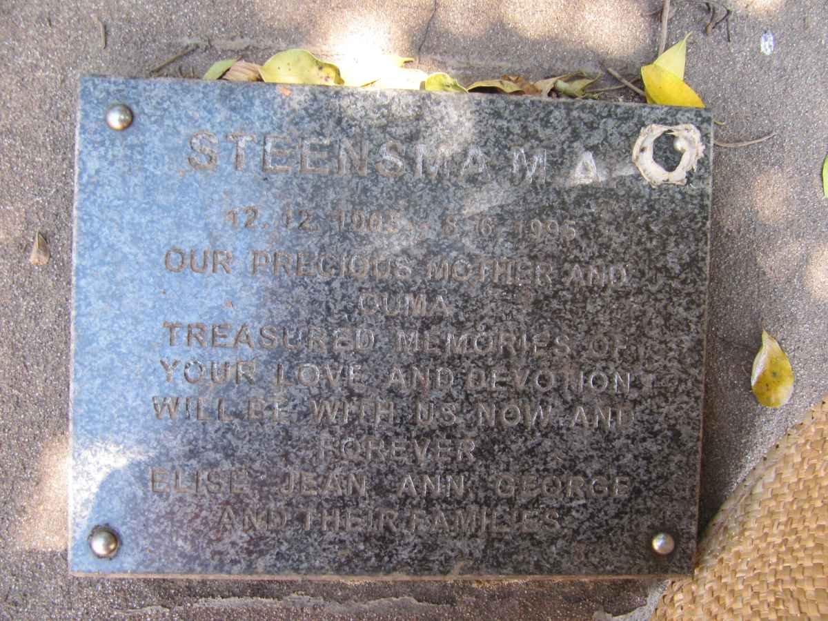 STEENSMA M.A. 1905-1995