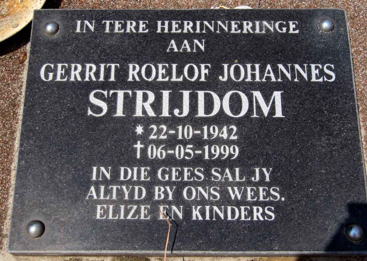 STRIJDOM Gerrit Roelof Johannes 1942-1999