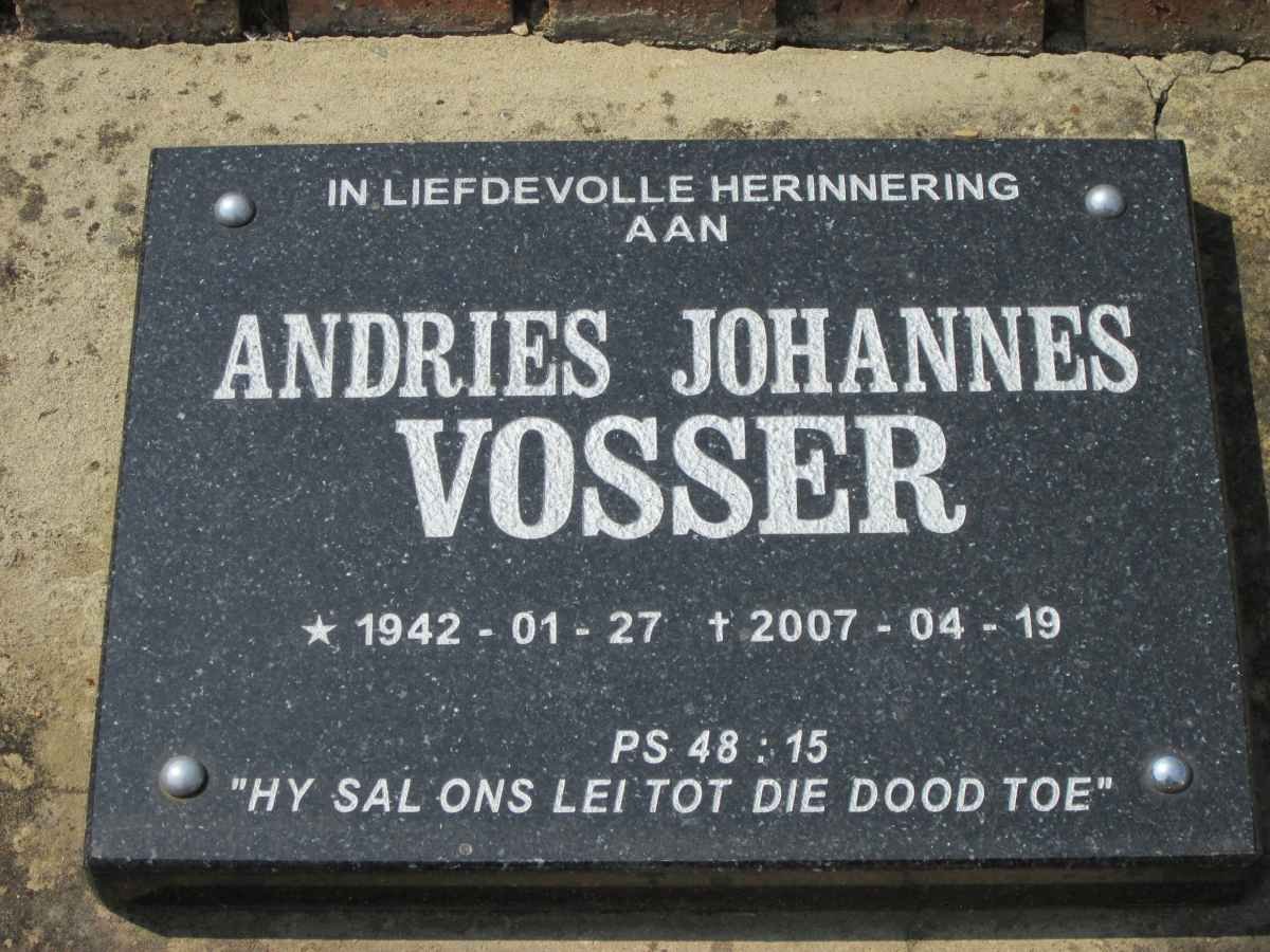 VOSSER Andries Johannes 1942-2007