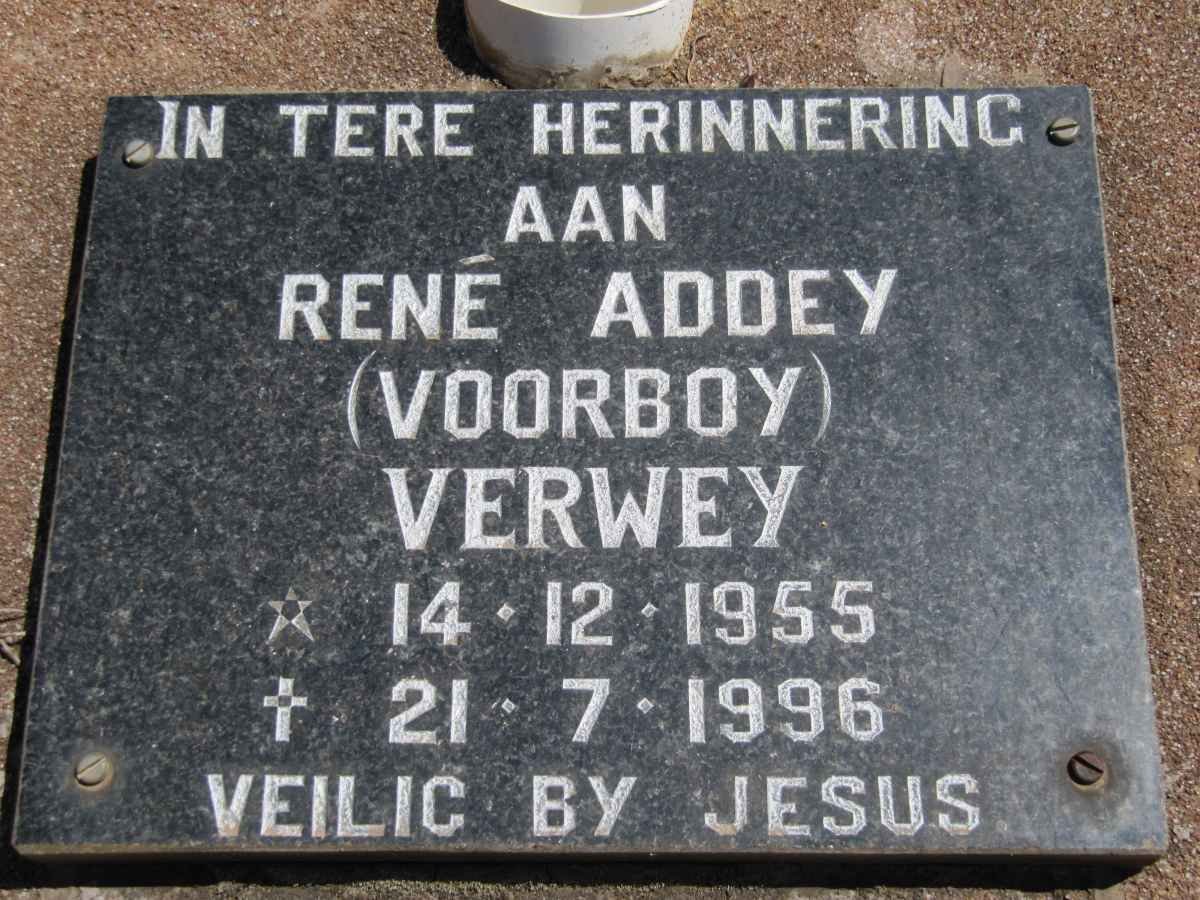 VERWEY René Addey nee VOORBOY 1955-1996
