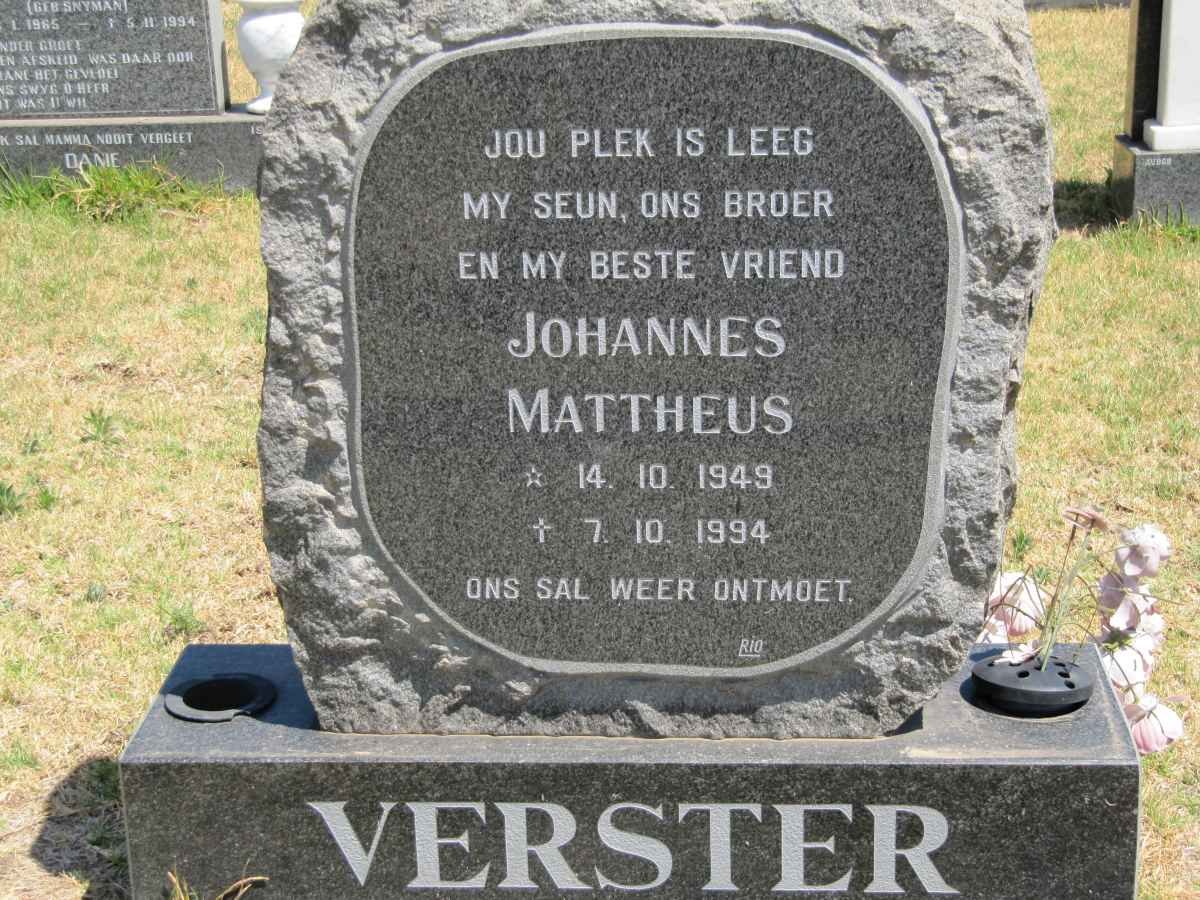 VERSTER Johannes Mattheus 1949-1994