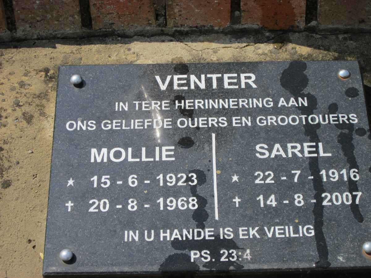VENTER Sarel 1916-2007 &amp; Mollie 1923-1968