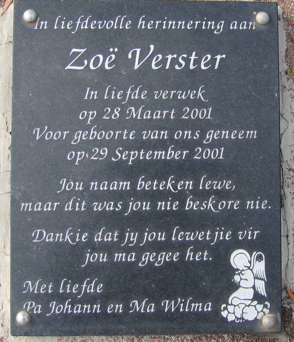VERSTER Zoë 2001-2001