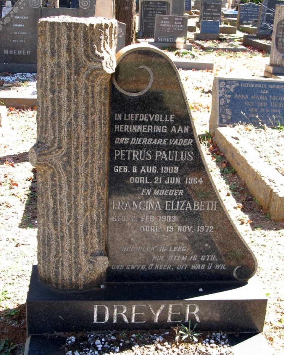 DREYER Petrus Paulus 1909-1964 &amp; Francina Elizabeth 1909-1972