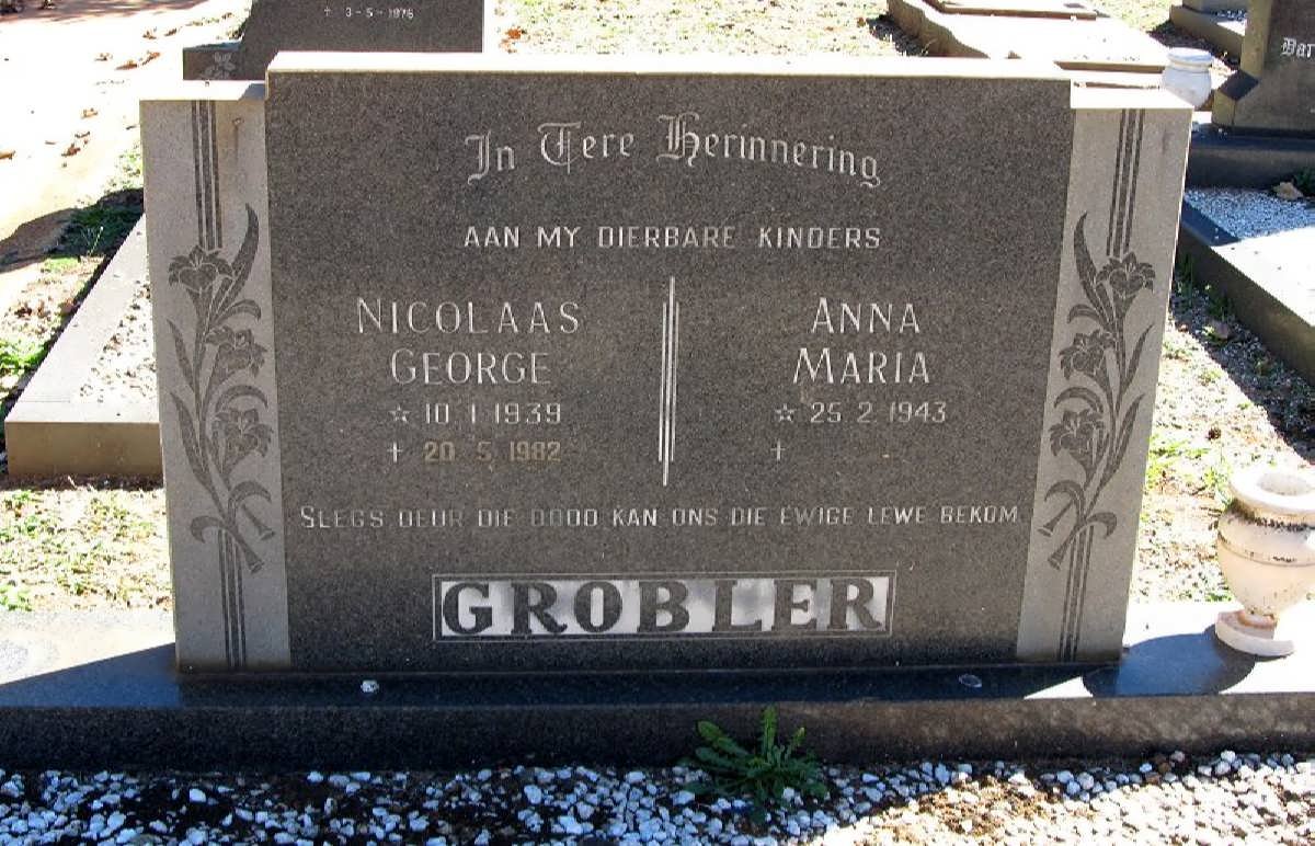 GROBLER Nicolaas George 1939-1982 &amp; Anna Maria 1943-