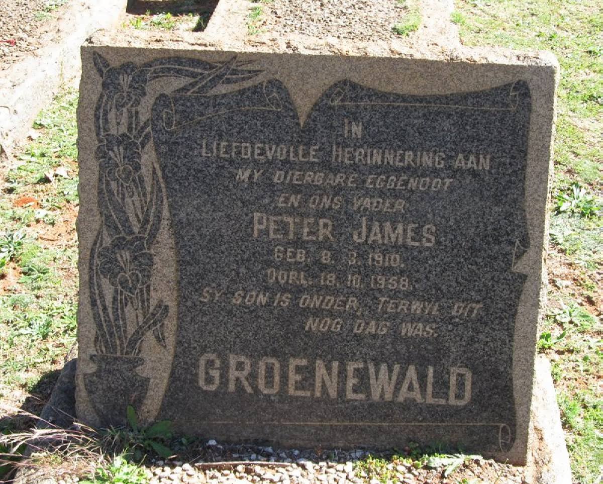 GROENEWALD Peter James 1910-1958