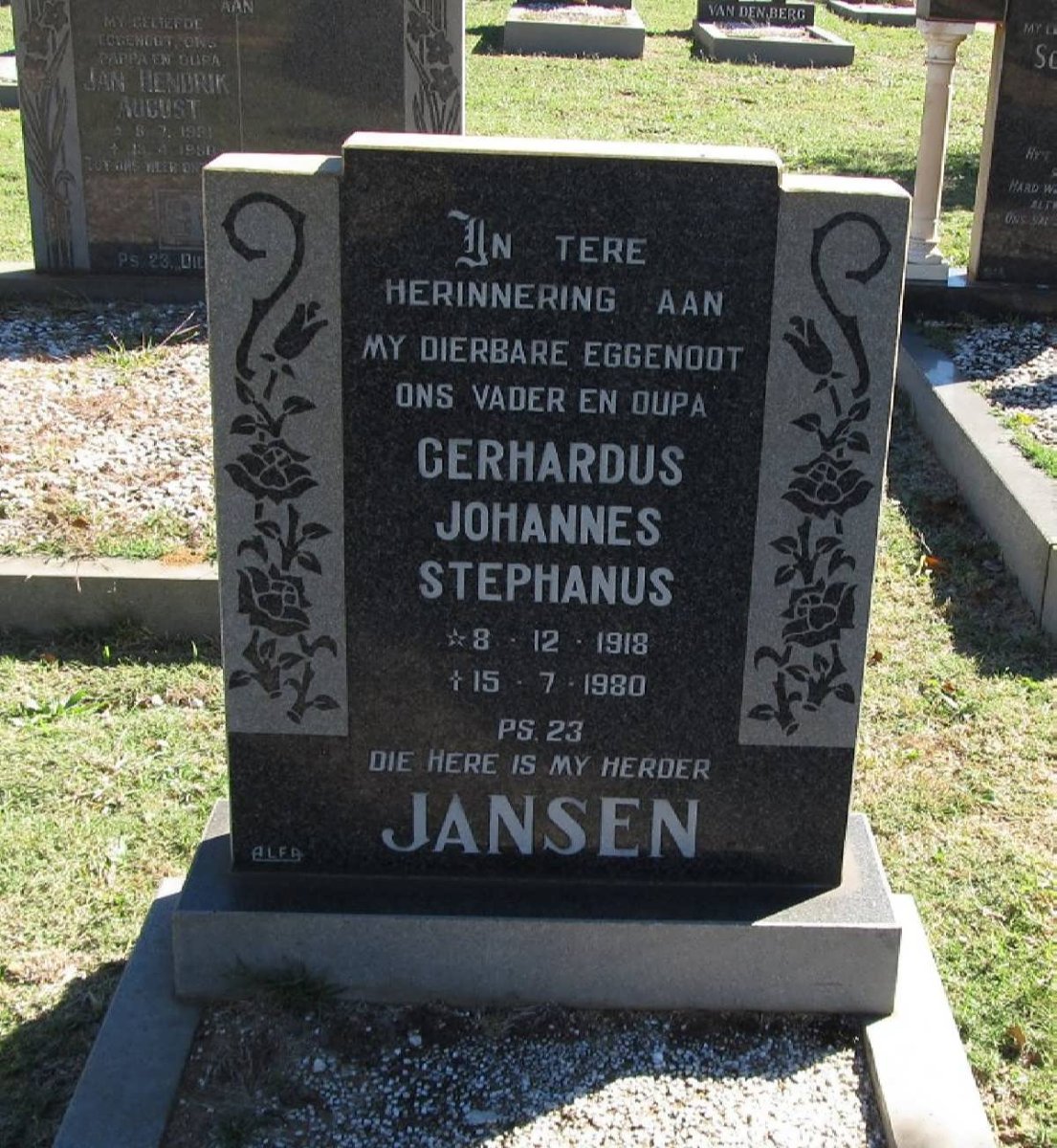 JANSEN Gerhardus Johannes Stephanus 1918-1980