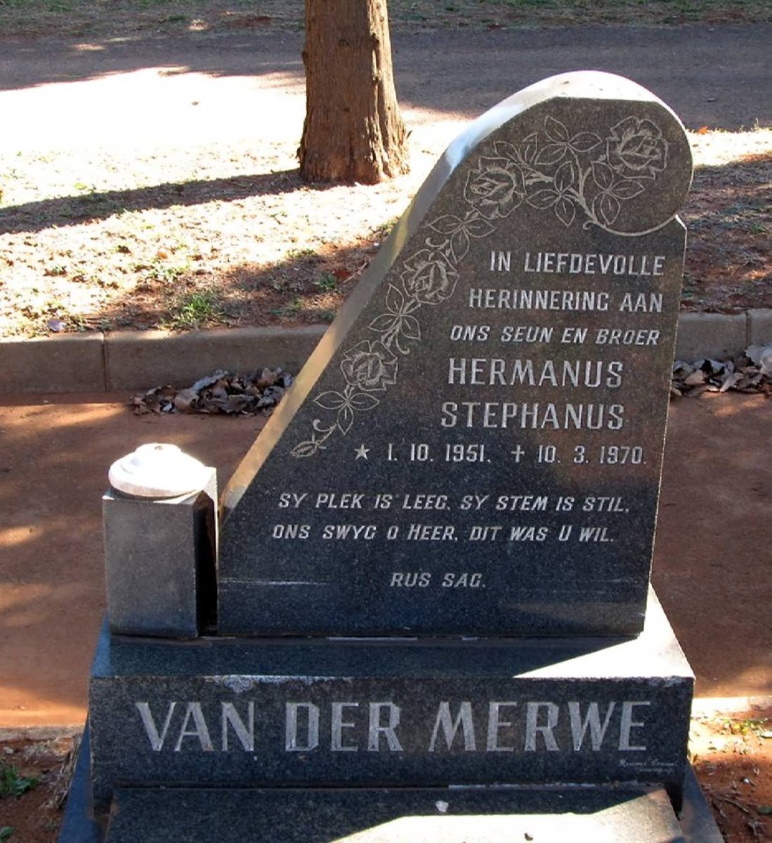 MERWE Hermanus Stephanus, van der 1951-1970