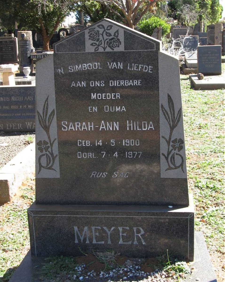 MEYER Sarah-Ann Hilda 1900-1977