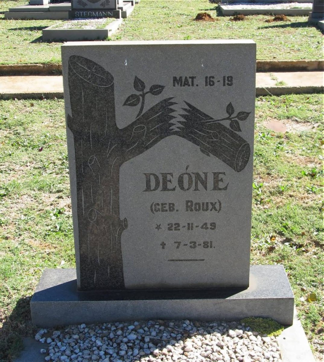 MONK Deóne nee ROUX 1949-1981