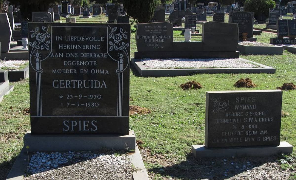 SPIES Wynand 1960-1981 :: SPIES Gertruida 1930-1980