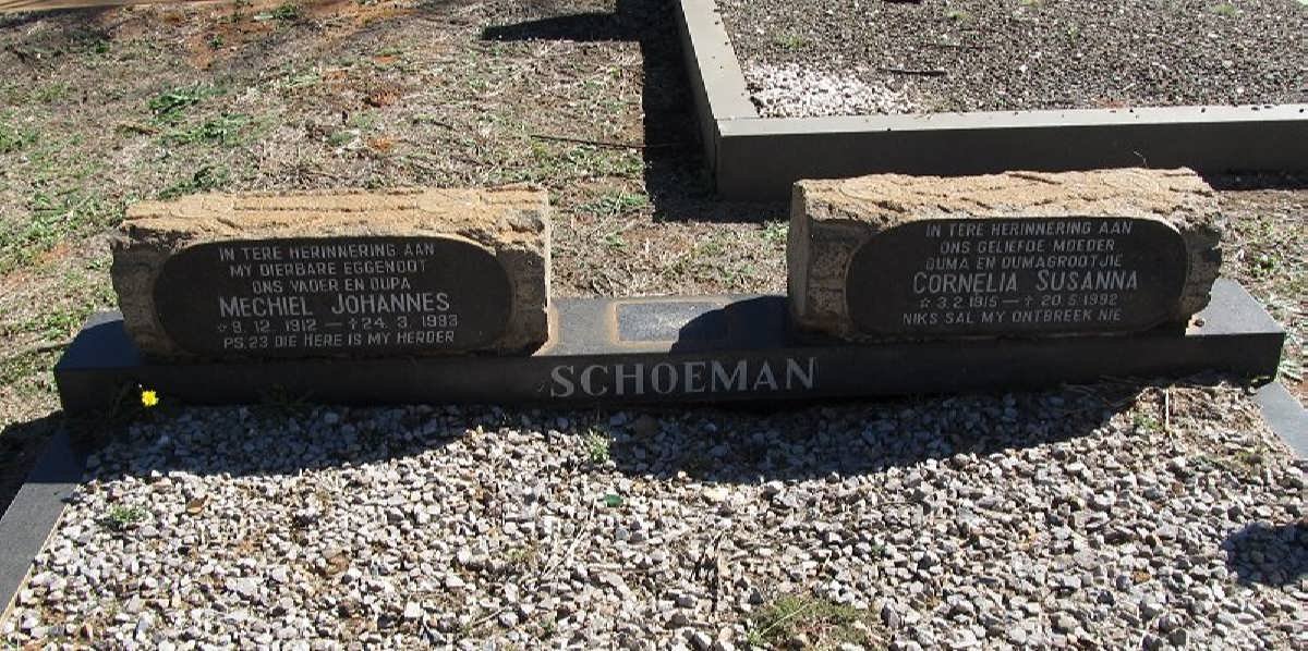 SCHOEMAN Michiel Johannes 1912-1983 &amp; Cornelia Susanna 1915-1992