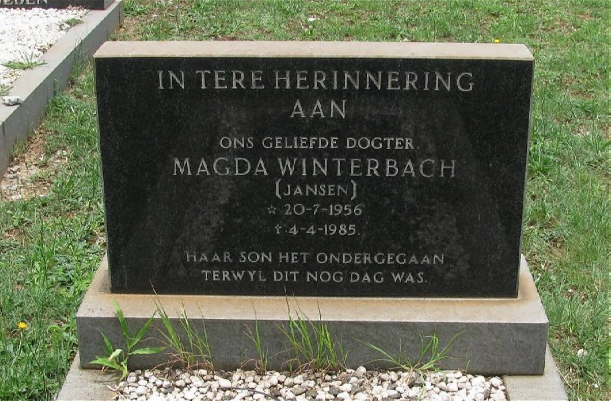 WINTERBACH Magda nee JANSEN 1956-1985