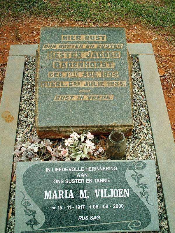 BADENHORST Hester Jacoba 1903-1935 :: VILJOEN Maria M. 1917-2000