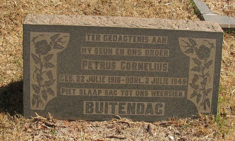 BUITENDAG Petrus Cornelius 1916-1949