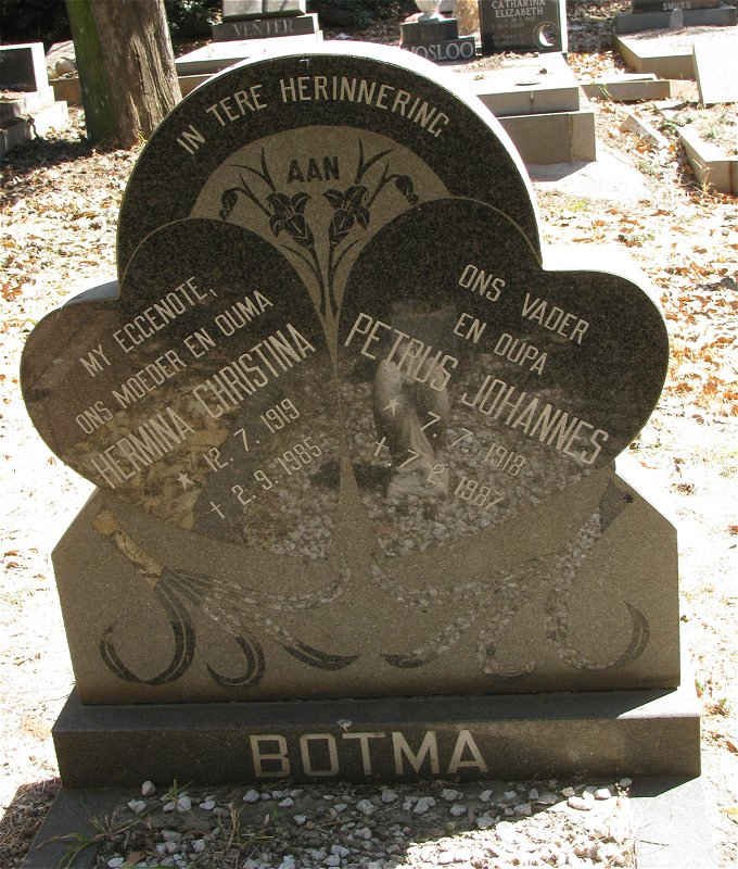 BOTMA Petrus Johannes 1918-1987 &amp; Hermina Christina 1919-1985