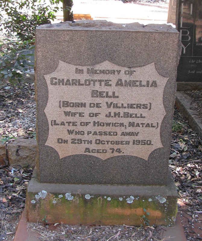 BELL Charlotte Amelia nee DE VILLIERS -1950