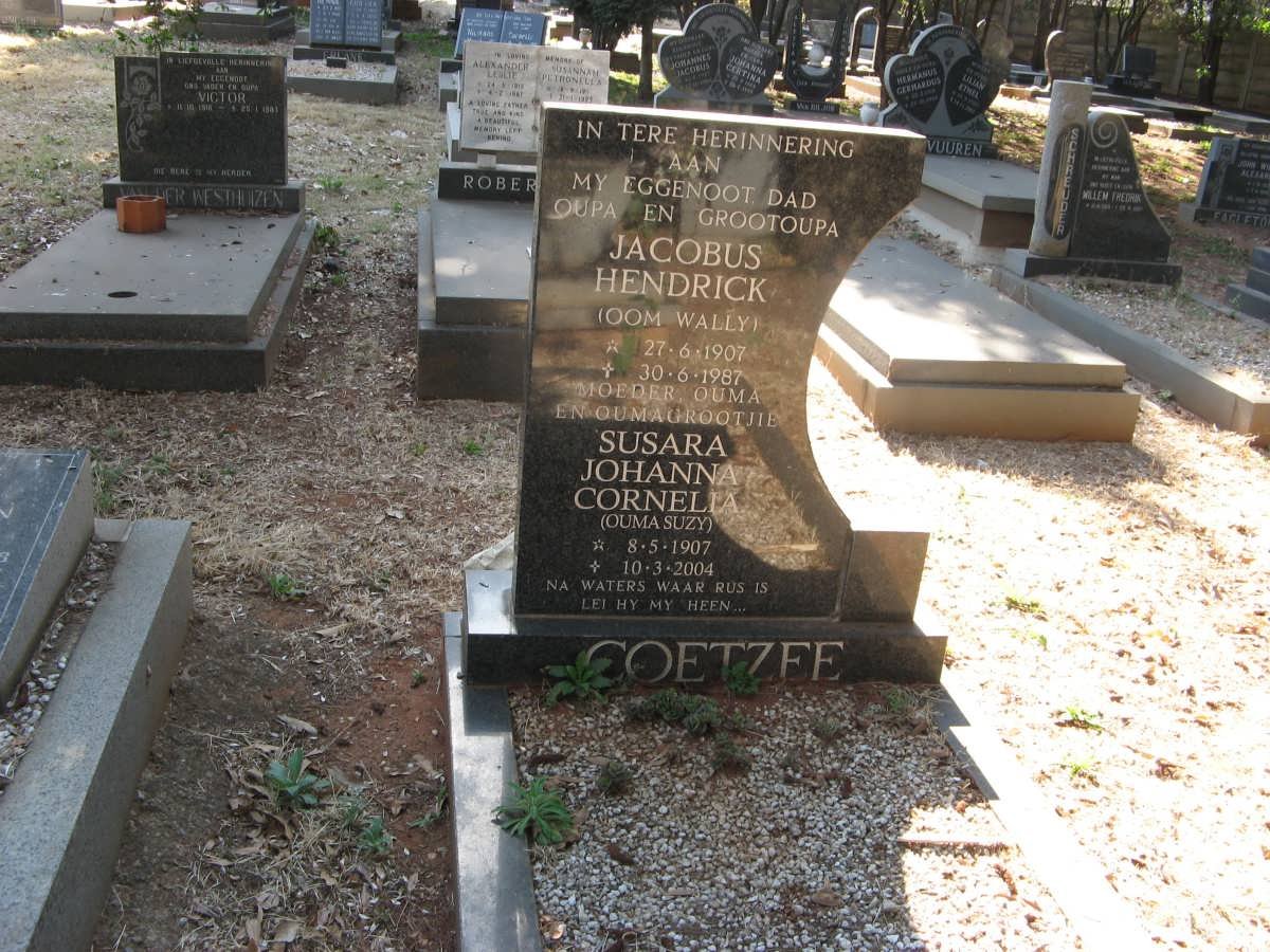 COETZEE Jacobus Hendrick 1907-1987 &amp; Susara Johanna Cornelia 1907-2004