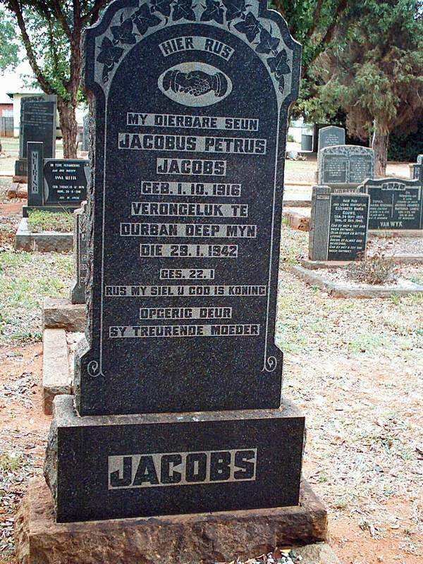 JACOBS Jacobus Petrus 1916-1942