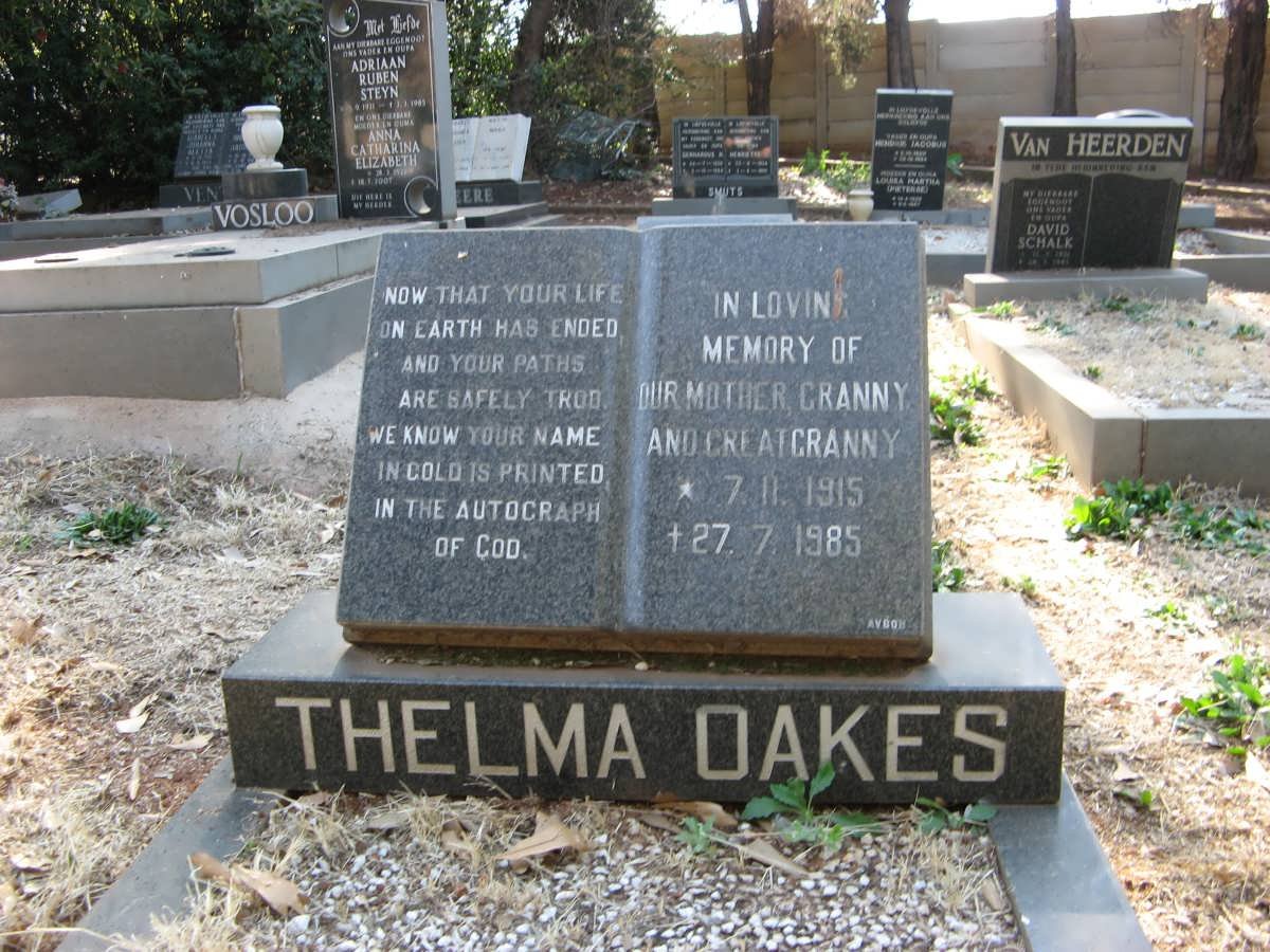OAKES Thelma 1915-1985