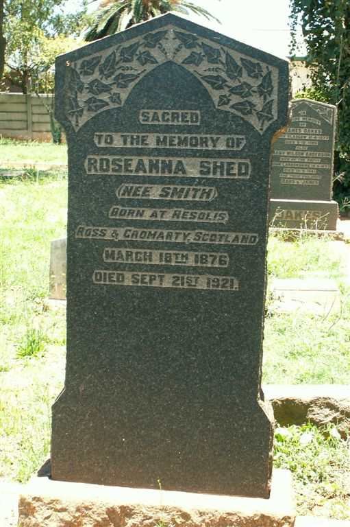 SHED Roseanna  nee SMITH  1876-1921