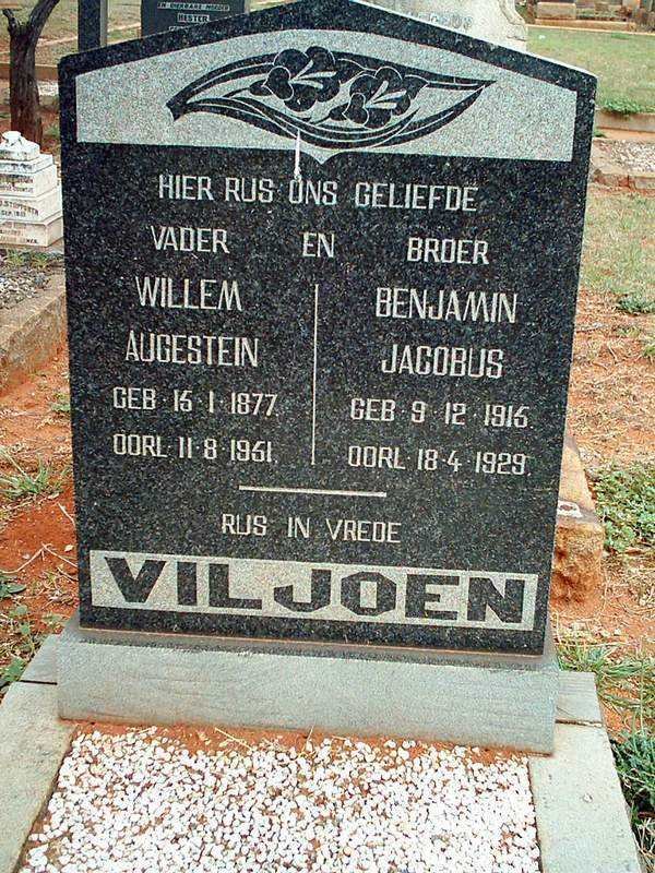 VILJOEN Willem Augestein 1877-1951 :: VILJOEN Benjamin Jacobus 1915-1929