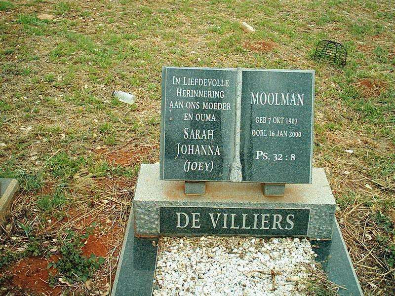 VILLIERS Sarah Johanna, de nee MOOLMAN 1907-2000