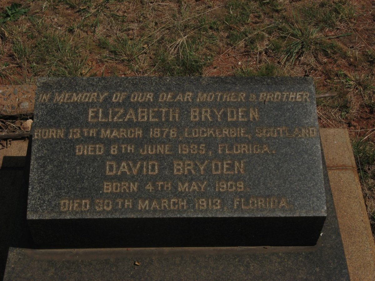 BRYDEN David 1909-1913 :: BRYDEN Elizabeth 1876-1935