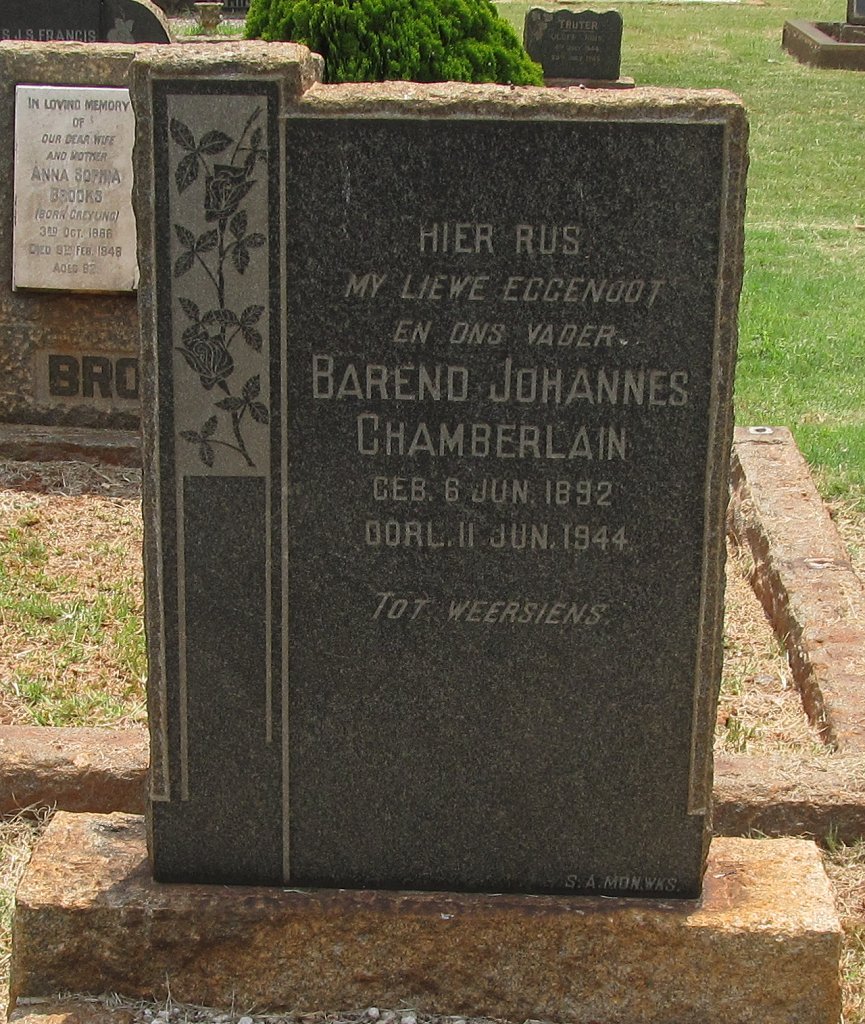CHAMBERLAIN Barend Johannes 1892-1944