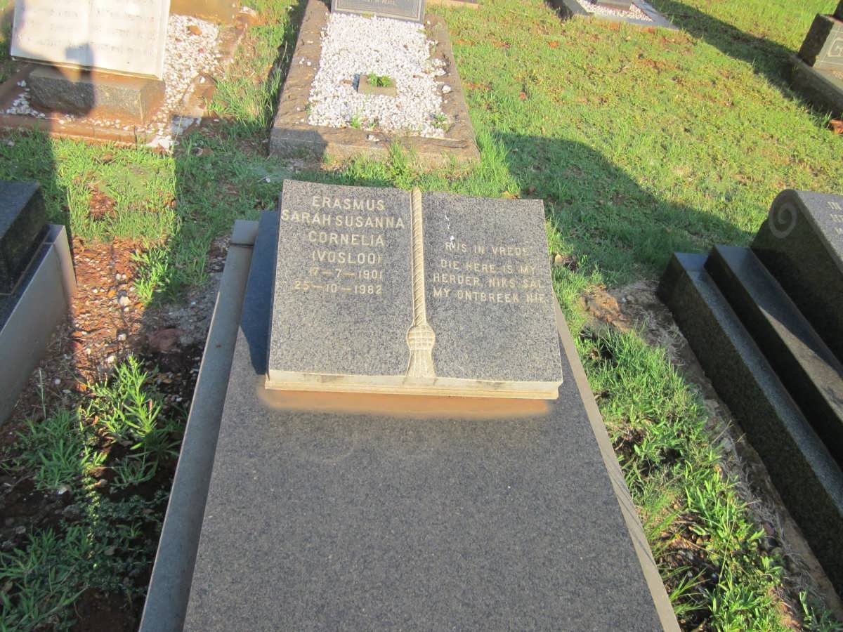 ERASMUS Sarah Susanna Cornelia nee VOSLOO 1901-1982