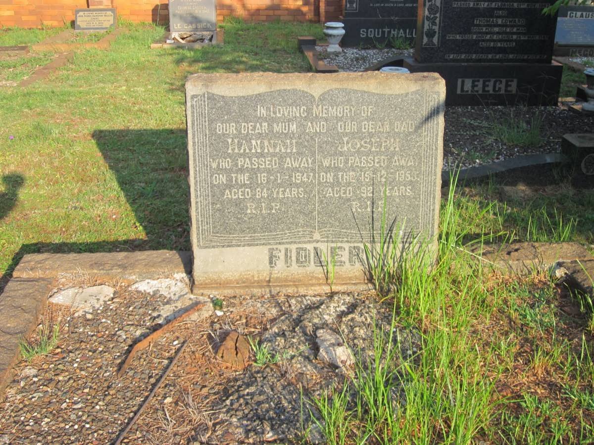 FIDLER Joseph -1953 &amp; Hannah -1947