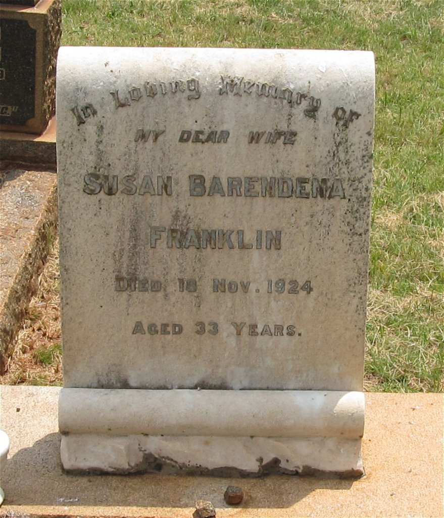 FRANKLIN Susan Barendena -1924