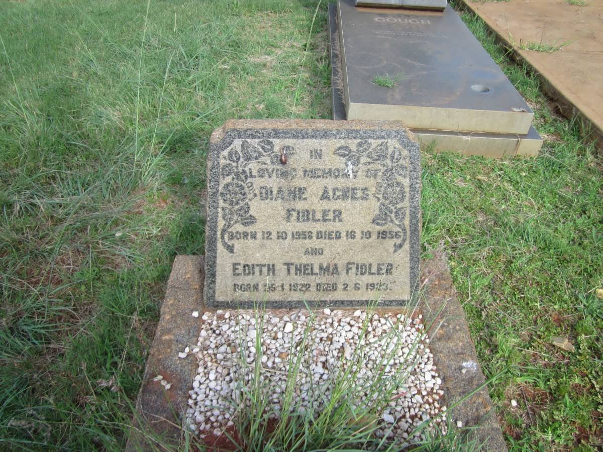 FIDLER Edith Thelma 1922-1923 :: FIDLER Diane Agnes 1956-1956