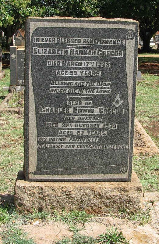 GREGOR Charles Edwin -1939 &amp; Elizabeth Hannah -1933