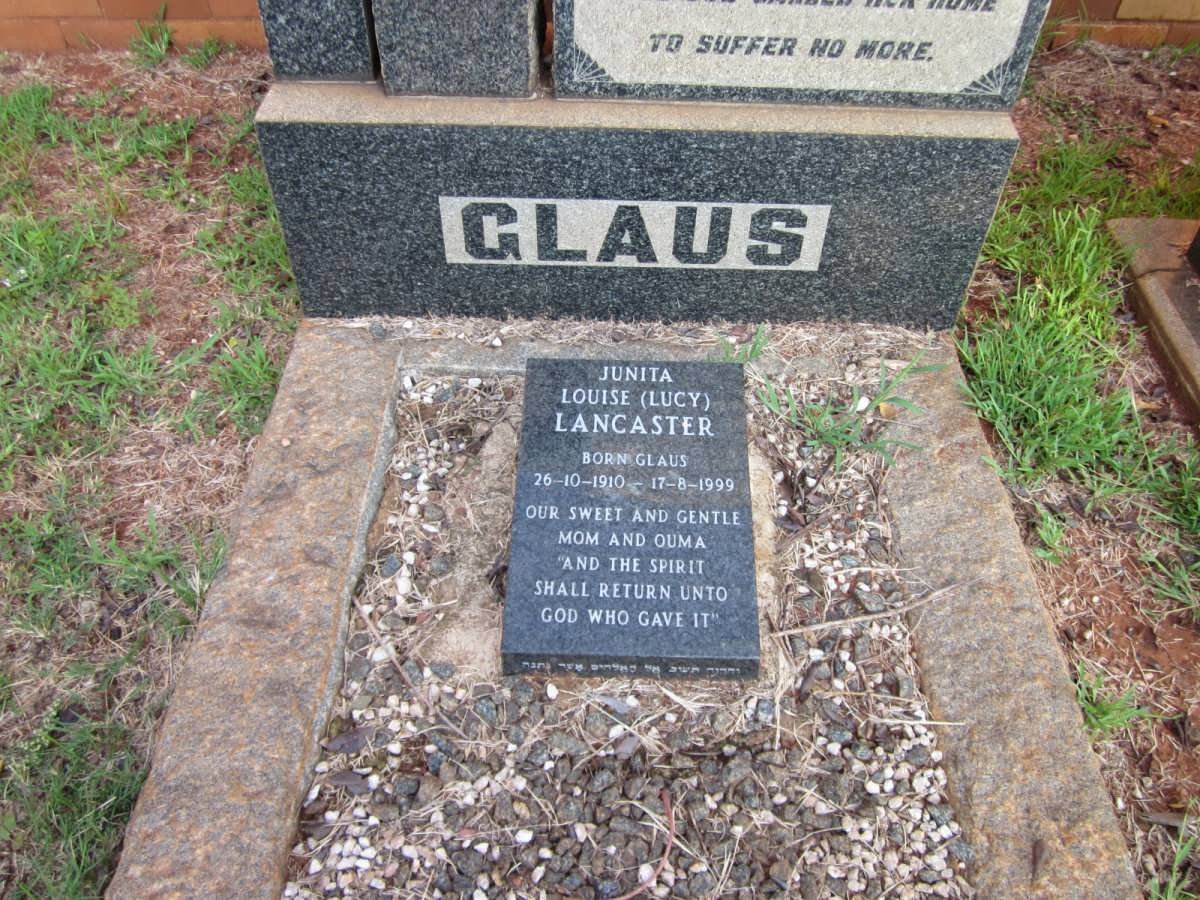 LANCASTER Junita Louise nee GLAUS 1910-1999