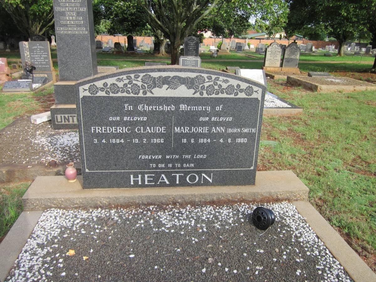 HEATON Frederic Claude 1884-1966 &amp; Marjorie Ann SMITH 1884-1980