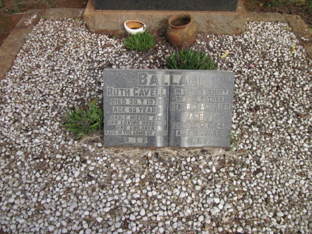 BALLARD Hendrik Andries -1984 &amp; Ruth Cavell -1978
