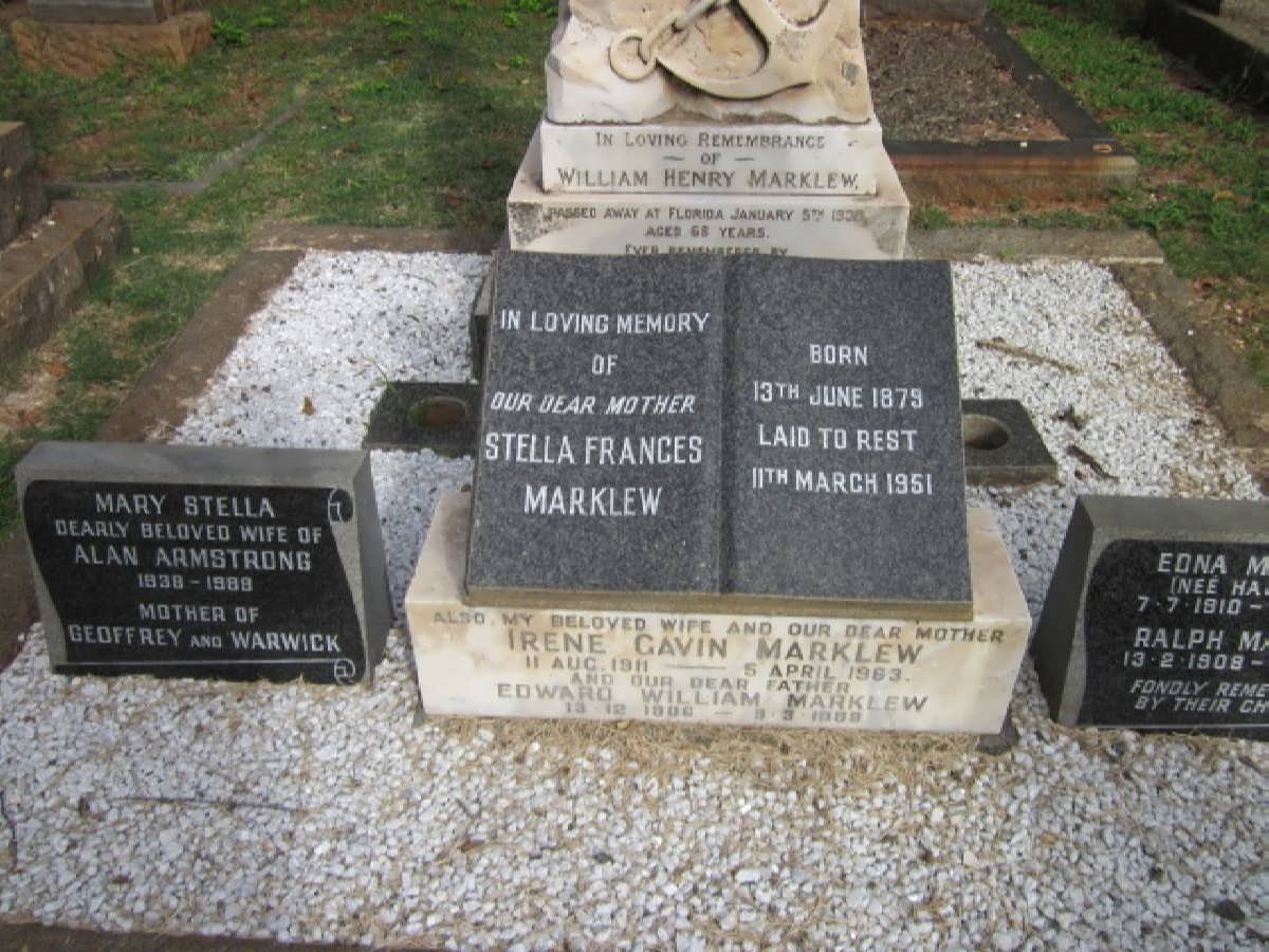 MARKLEW Stella Frances 1879-1951 :: MARKLEW Edward William 1906-1989 &amp; Irene Gavin 1911-1963