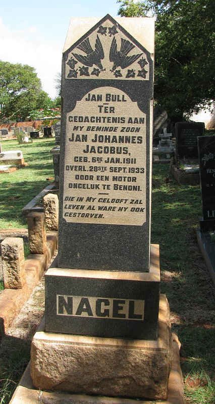 NAGEL Jan Johannes Jacobus 1911-1933
