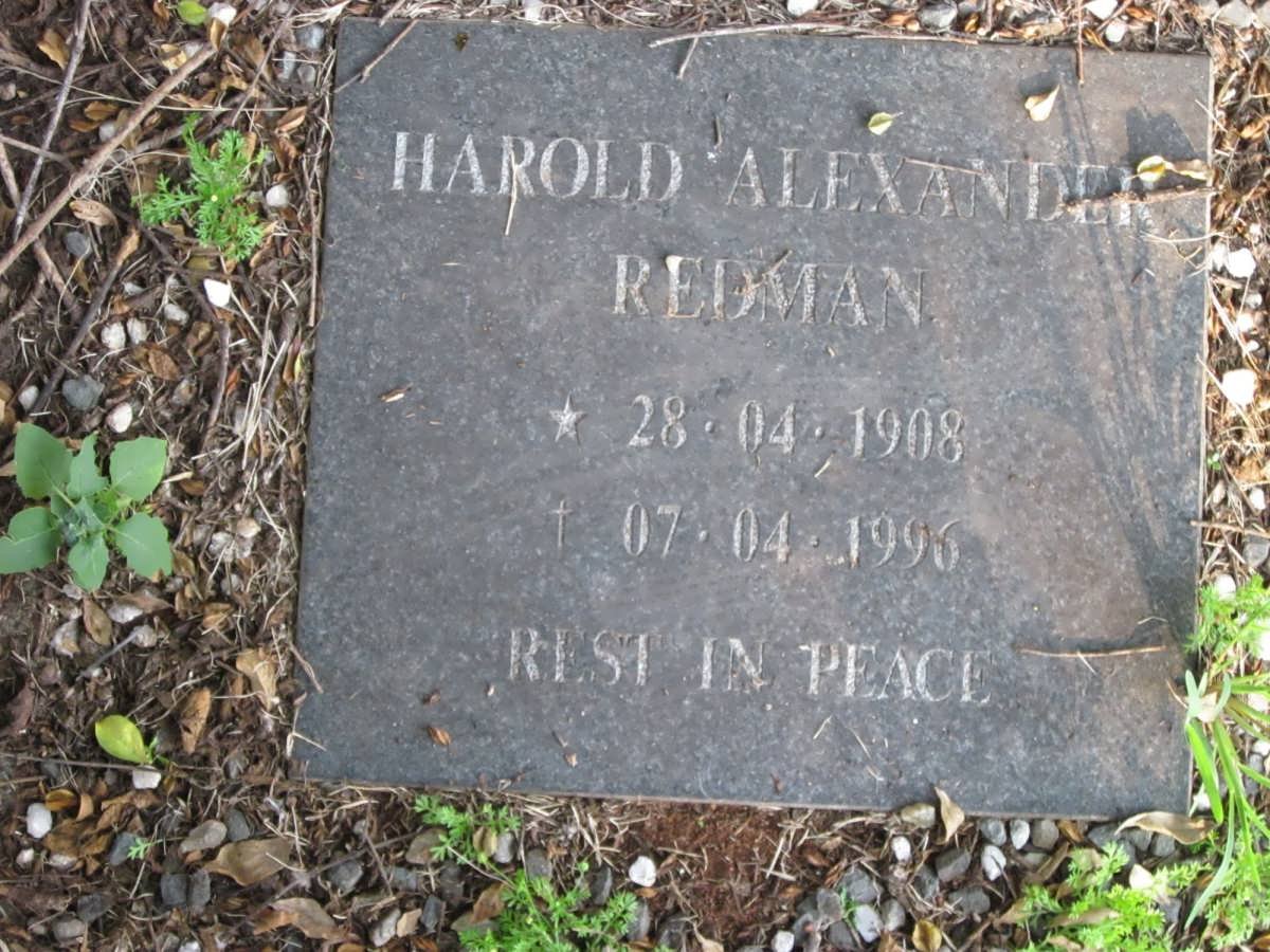 REDMAN Harold Alexander 1908-1996