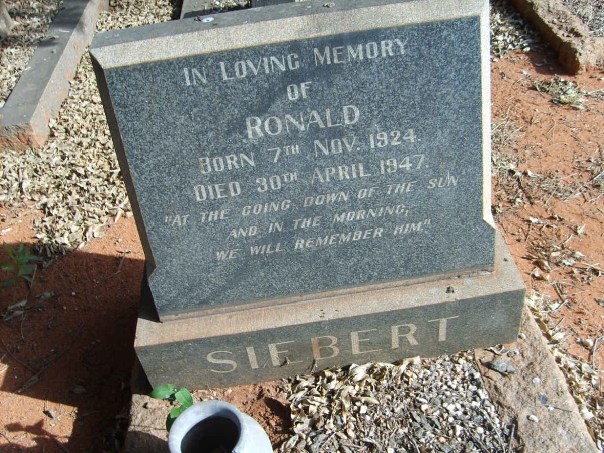 SIEBERT Ronald 1924-1947