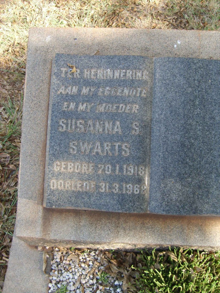 SWARTS Susanna S. 1916-1968