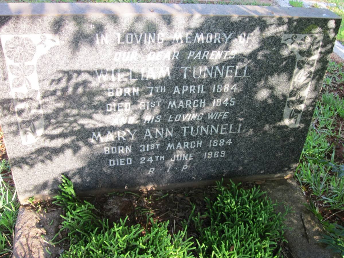 TUNNELL William 1884-1945 &amp; Mary Ann 1884-1969